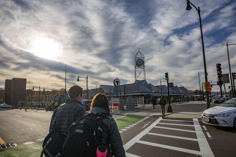 Construction wraps up at the Forest Hills station, where pedestrians, cyclists and drives each have newly designated routes. Photo by Andy Robinson