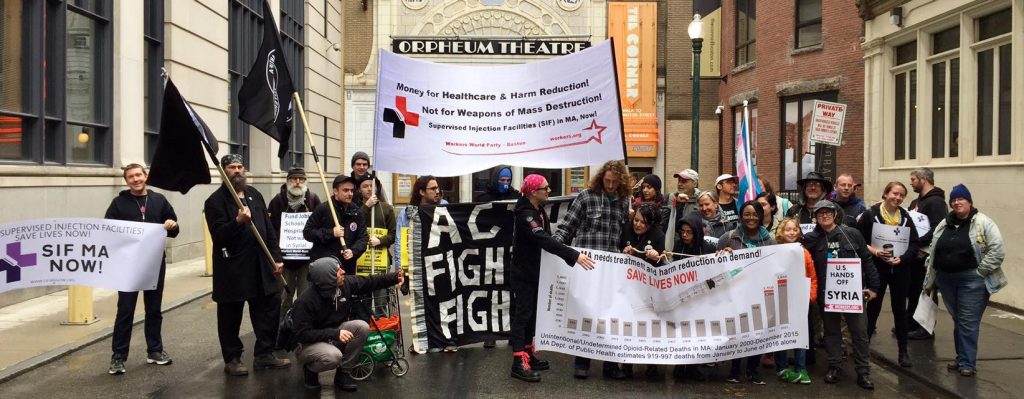 SIFMA Now members protest in Downtown Boston at a "honk parade" in October 2018. Photo via SIFMA Now's Facebook profile.