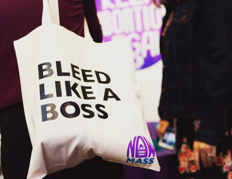 Mass NOW members hand out these bags to raise awareness about period poverty.
