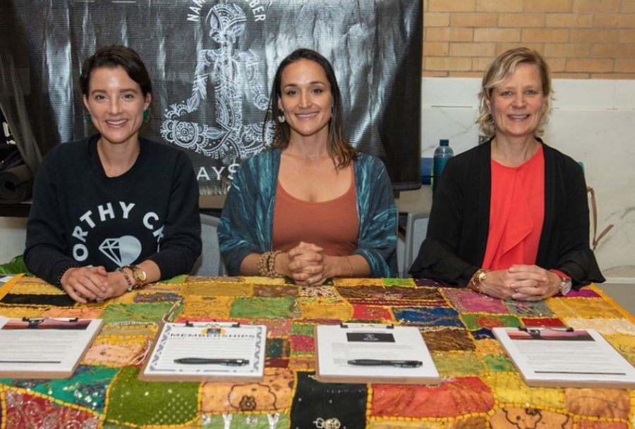 Nicoletta Longo (center) founder of recovery and wellness group NamaStay Sober.