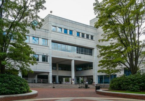 Snell Library, Northeastern University campus, Boston, MA.