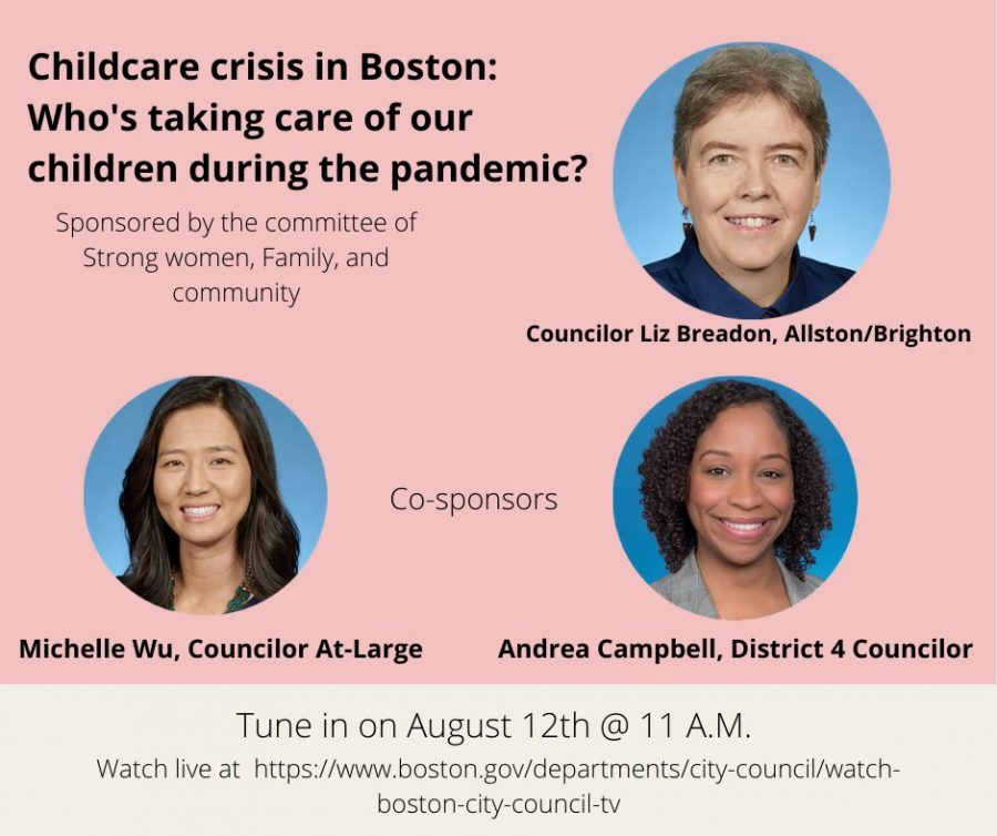 Poster for the Boston City Council on the childcare crisis in Boston. Photo Courtesy: Boston City Council