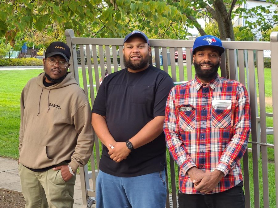 Co-founders of Cambridge Bike Give Back. From left to right: Sean West, Jesse Castillo, Lonnell Wells. 