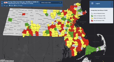Screenshot of the Massachusetts COVID-19 Community-Level Data Map
