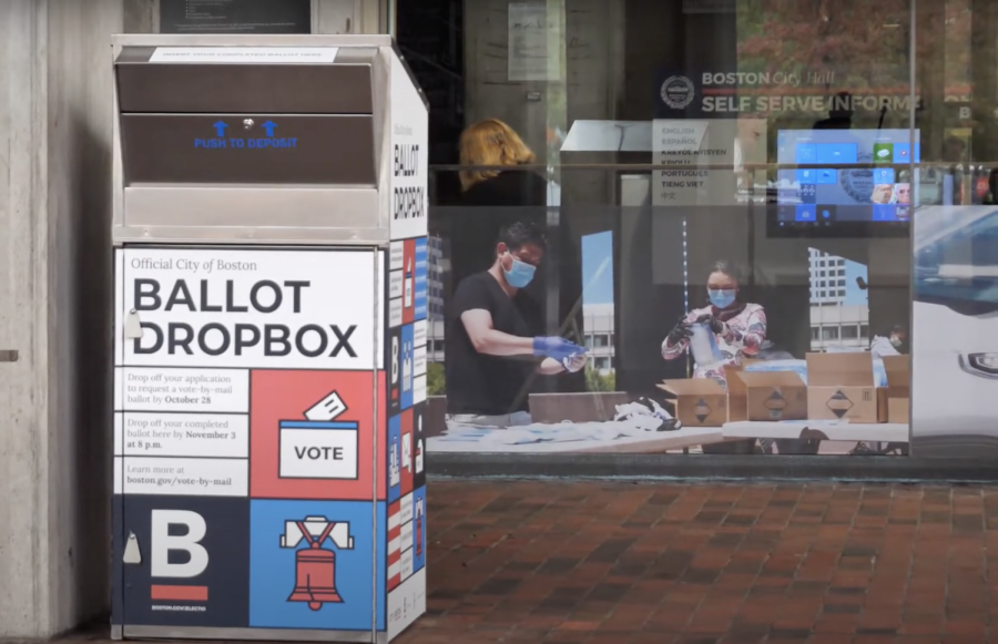 Early voting location at Boston City Hall.