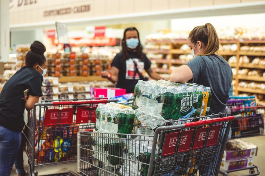 Members of the Freedom Fighters Coalition stocking up on groceries for Family Feast