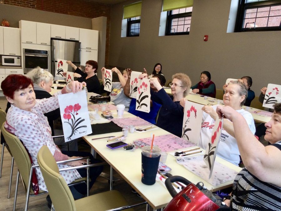 An art class for seniors at the Chinese Culture Connection