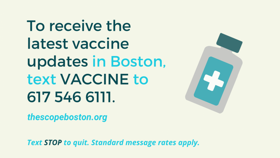 Simply text VACCINE to 617 546 6111 to sign up. Once a subscriber, you may text STOP at any time to opt out. Standard messaging rates apply.