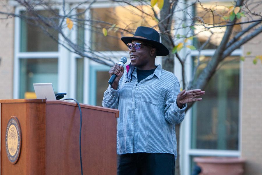 At the TDOR vigil held at Simmons University, transgender activist Charlese Horton shared memories of her trans sisters who have been lost. 