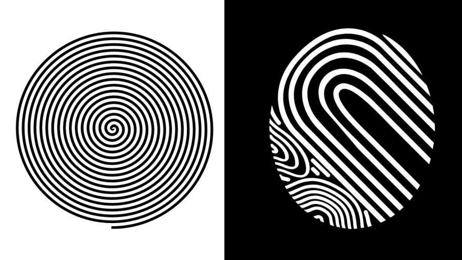 Image of a hypnosis and fingerprint