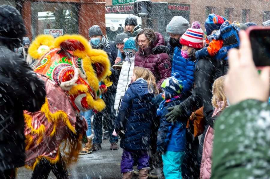 Despite the snow and cold, hundreds came out on Sunday to partake in Lunar New Year festivities in Chinatown.