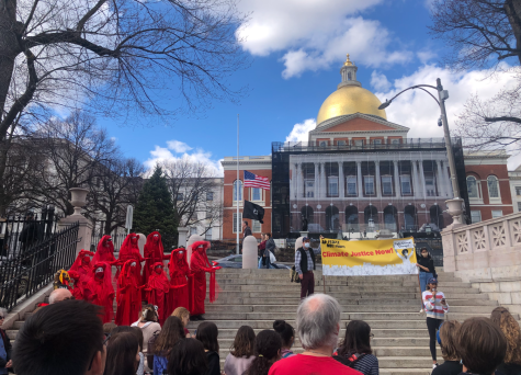 Climate activists joined together outside of the Mass. State House to participate in Fridays For Future Global Climate Strike on Friday, Mar. 25.