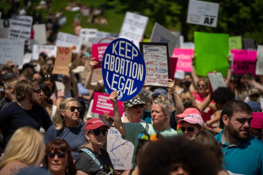 Thousands of people gathered on Saturday, May 14 at Boston Common to protest the possible overturning of Roe vs. Wade, which will affect safe abortion access in the U.S.