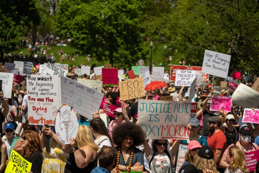 Record high heat on Saturday, did not stop thousands from coming out with homemade signs to protest the looming overturning of the Roe v. Wade decision.