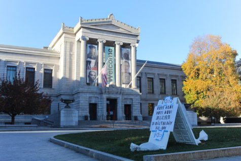 Boston, MA: November 8, 2022: The Museum of Fine Arts is a new addition to the Ward 4 polling locations this year. Many people came to see the museum and left because it was closed for voting. Photo: Madison Neuner