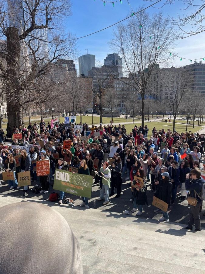 Dozens of climate activists rally in Boston Common before marching to City Hall at a Fridays For Future protest on March 3. Photo by XR Youth Boston.