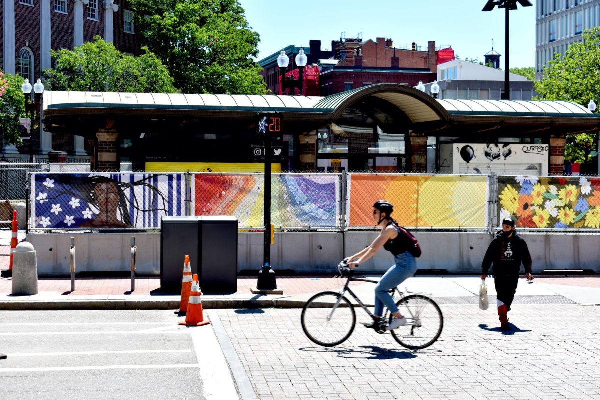 Patricia Thaxton’s temporary mural in Harvard Square in 2021. Source: Cambridge Arts.