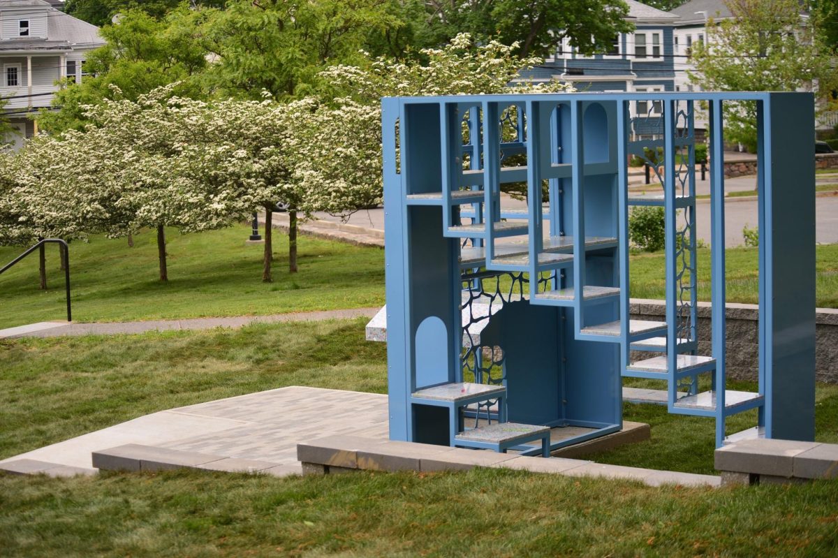 Artwork titled "Matters of Consequence" by Lan Tuazon in Almont Park in Mattapan.
