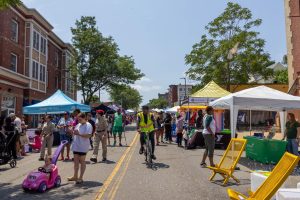 Residents enjoy Open Streets Boston in Roxbury on July 12, 2025.