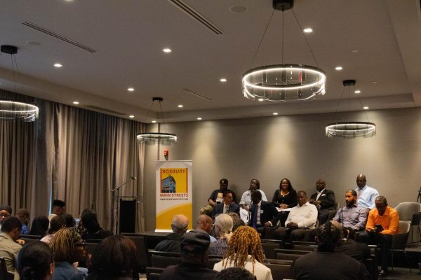Candidates for Boston City Council District 7 gather in Roxbury on Aug. 19 for a forum focused on small businesses.